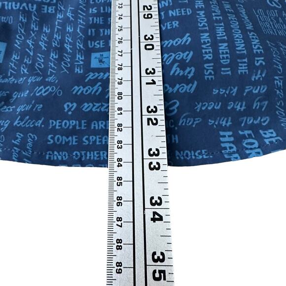 William Murray Shirt Men’s 2XL XXL Blue AOP Text Graphic Short Sleeve Button Up - Picture 10 of 10